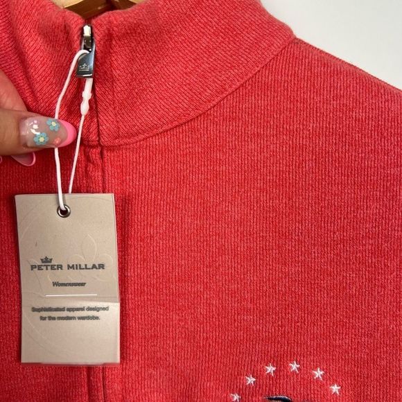 NWT Peter Millar Chatham Bars Inn womens Sweater Full Zip Up Nantucket Red sz XS - Picture 5 of 13